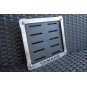 Motorcycle license plate mounting frame with custom engraving