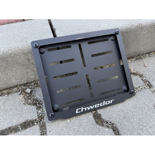 Motorcycle license plate mounting frame with custom engraving