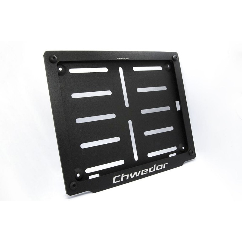 Motorcycle license plate mounting frame with custom engraving