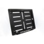 Motorcycle license plate mounting frame with custom engraving