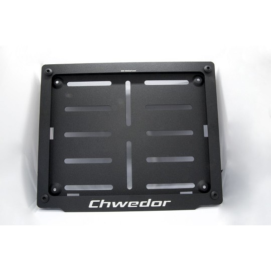 Motorcycle license plate mounting frame with custom engraving